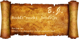 Bodánszki Jolán névjegykártya
